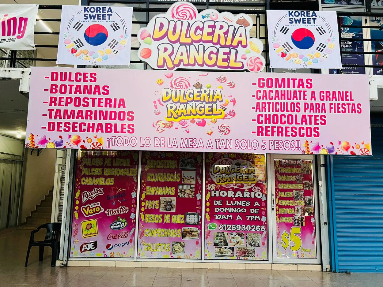 Fachada de Dulcería Rangel en Juárez, Nuevo León